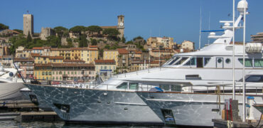 The harbor in Cannes old town on the Cote d'Azur in the South of France.